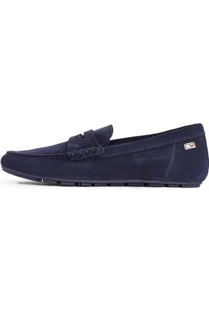 Tommy Hilfiger Damen Driver Schuh Flag Soft Suede Loafer Elegant, Blau (Space Blue), 36