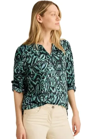 CECIL Damen B345575 Bedruckte Baumwollbluse, , Large