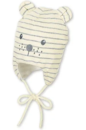Sterntaler Unisex Mütze mit niedlichem Bärengesicht und abstehenden Öhrchen, Gefüttert mit Baumwoll-Fleece, Alter: 6-9 Monate, Größe: 45, Beige (Ecru)