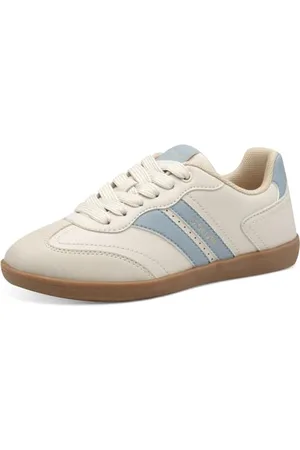 QS by s.Oliver Mädchen Sneaker flach mit Schnürsenkeln Bequem, Beige , 36 EU