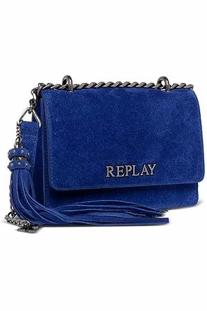 Replay Damen Handtasche aus Wildleder, (Blau), Onesize
