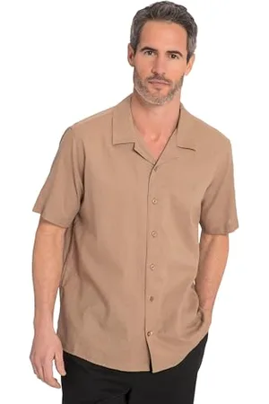 JP 1880 Herren Leinenmixhemd, Halbarm, Kubakragen, Modern Fit Hemd, , L