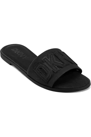 DKNY Damen Willow-Flat Slide Sandal, Black, 39 EU