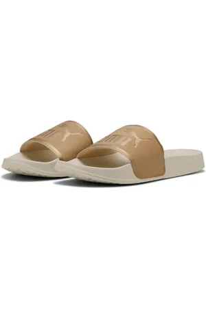PUMA Damen Leadcat 2.0 Aqua Metallics Schiebe-Sandalen, Alpine Snow Gold-Light Sand, 40.5 EU