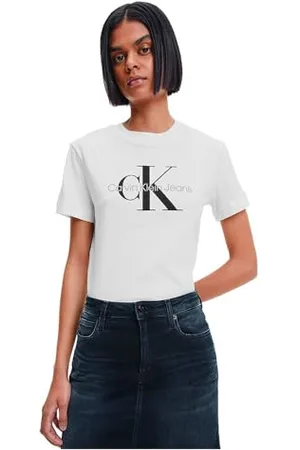 Calvin Klein Jeans Damen T-Shirt Kurzarm Core Monologo Rundhalsausschnitt, , 3XL