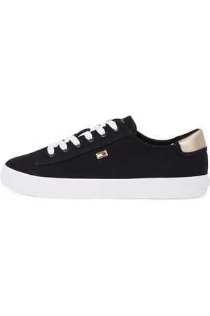 Tommy Hilfiger Damen Vulcanized Sneaker Canvas Lace Up Elegant, (Black), 40