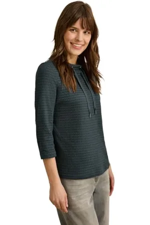CECIL Damen B322924 Two-Tone Strukturshirt, , Small