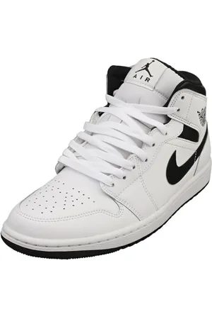 Jordan Herren 1 Mid White/Black-White-Black (DQ8426 132), Weiß/Schwarz-Weiß-Schwarz, 42 EU