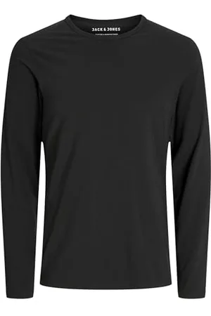 JACK & JONES Herren Longsleeve JJEBasic O-Neck Langarm-Shirt 12059220 Black L