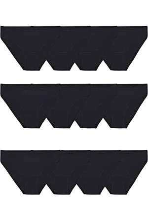Fruit Of The Loom Damen Eversoft Cotton Underwear Multipacks, Tag Free & Breathable, Available in Plus Size Unterwäsche im Bikini-Stil, Bikini-12 Pack-Black, 34