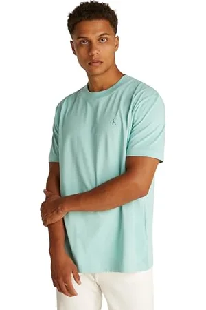 Calvin Klein Herren T-Shirt Kurzarm Painted Tee mit Rundhalsausschnitt, Blau (Fresh Mint), 3XL
