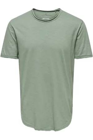 Only & Sons Herren O&S Rundhals T-Shirt Langes Einfarbiges Kurzarm Shirt Basic Shortsleeve aus Baumwolle ONSBENNE, Farben: , Größe:S