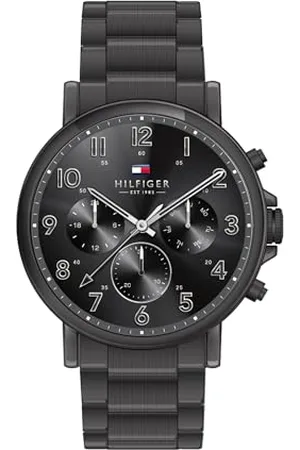 Tommy Hilfiger Multi Zifferblatt Quarz Uhr für Herren mit Schwarzes Edelstahlarmband - 1710383