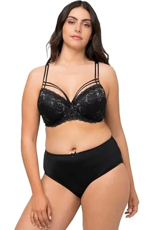 Ulla Popken Damen, große Größen, Wire-Bra, Soft Cup, Crossed Straps