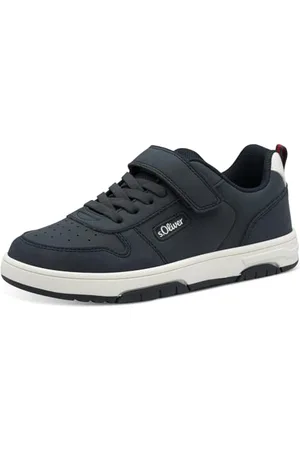 QS by s.Oliver Mädchen Sneaker flach mit Klettverschluss Bequem, Blau , 32 EU