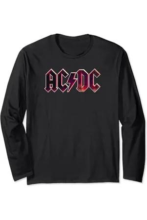AC/DC Rock Music Band Raw Distressed Logo Langarmshirt