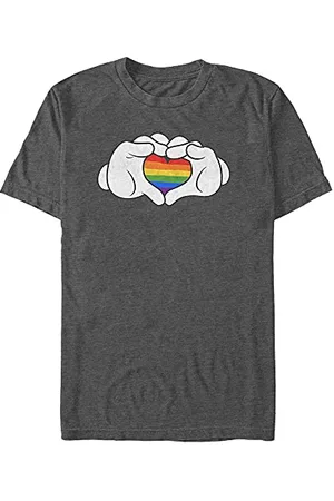 Disney Unisex Mickey Rainbow Love Organic Short Sleeve T-shirt, , L