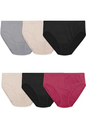 Fruit Of The Loom Damen Nahtlose Unterwäsche, erstaunlicher Stretch Linien, erhältlich in Übergröße Unterhose, Hoch Geschnittener Slip – 6er-Pack – Farben können variieren, 6