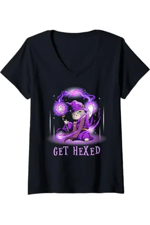 Grumpy Cat Damen Wizard - Lass dich verhexen T-Shirt mit V-Ausschnitt