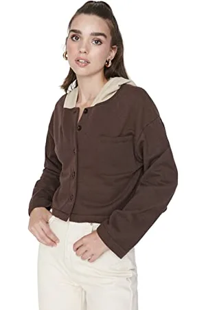 Trendyol Damen Hood Colorblock Regular Sweatshirt, , 42