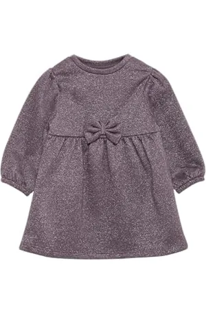 QS by s.Oliver Glitzerndes Sweat-Kleid mit Schleife Flieder 86