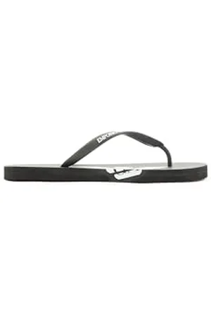 Emporio Armani Unisex Bold Eagle Logo Flops Flip-Flop, Black+White, 36