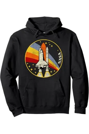 Nasa Space Shuttle Rainbow Retro Circle Poster Pullover Hoodie