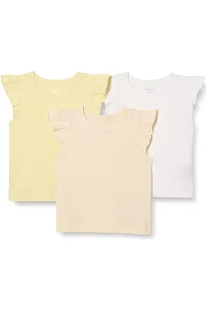 Amazon Mädchen Ärmelloses Rüschen-T-Shirt, 3er-Pack, , 2 Jahre