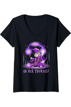 Grumpy Cat Damen Wizard - Geh und verhexe dich T-Shirt mit V-Ausschnitt