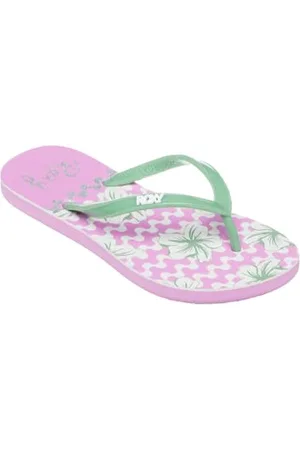 Roxy RG Viva Stamp II Sandale, Green/PINK, 32 EU