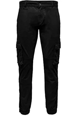 Only & Sons Herren Cargo Hose ONSCAM Stage 6687 - Tapered Fit - Grau W27-W38, Größe:31W / 32L, Farbe:Black 22016687