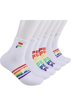 Fila Herren Striped Half Cushion Quarter Socks Viertelsocken, , Large (6er Pack)