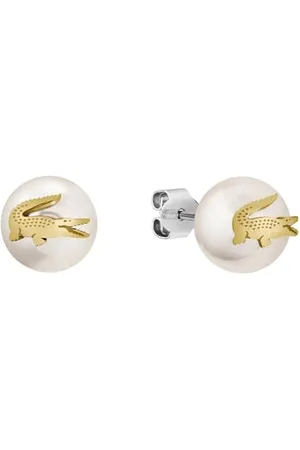 Lacoste Faux-Perlenkette, Armband und Ohrringe Für Männer und Frauen Kollektion MATCHPOINT mit verschiedenen Charms in Gelbgoldfarb