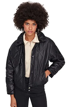 Trendyol Damen Damen Regular Basic Plain Webstoff Winterjacke Coat, , XS EU