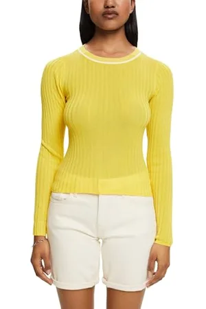 ESPRIT Damen 024ee1i301 Pullover, Gelb, XL EU