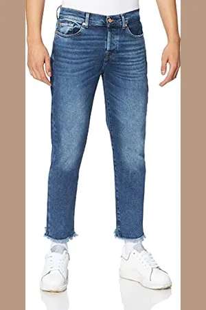 7 for all Mankind Damen Asher Luxe Vintage Rejoice With Step Hem Distressed Jeans, , 32W 30L EU