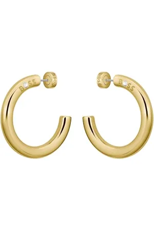 HUGO BOSS Jewelry Gliederhalskette, Gliederarmband und Creolen für Damen Kollektion LIVE STATEMENT aus Gelbgoldene Edelstahl