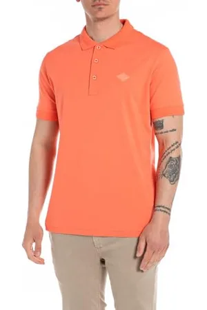 Replay Herren Poloshirt Kurzarm aus Baumwolle, (Orange), L