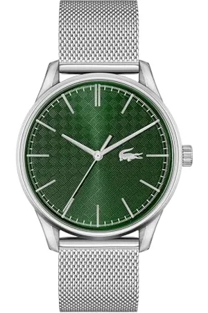 Lacoste Analog Quarzuhr für Herren Kollektion Vienna mit Silbernes Edelstahl-Mesh-Gliederarmband - 2011189