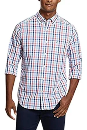 Nautica Herren Wrinkle Resistant Long Sleeve Front Shirt Hemd mit Button-Down-Kragen, , X-Groß