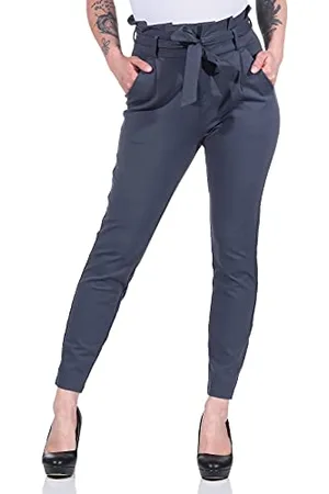VERO MODA Damen Business Stoffhose Elegante High Waist Paperbag Pants mit Bindeband VMEVA
