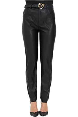 Pinko Damen Susan 36 Skinny Kunstleder Hose, , 34