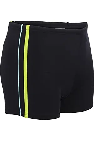 Fashy Badehose für Jungen, schwarz mit Streifen grün
