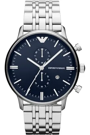 Emporio Armani Watch For Men, 2 sub dial Chronograph Movement and 43mm Case Size with Stainless steel, Leather or Silicone strap , 43MM