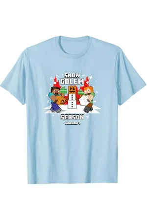 Minecraft Weihnachten Snow Golem Season Steve & Alex Shot T-Shirt