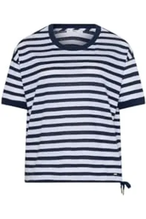 Brax Damen Style Candice Linen Striped T-Shirt, , 44