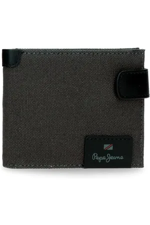 Pepe Jeans Hilltop Horizontale Geldbörse mit Klickverschluss, grau, 11 x 8,5 x 1 cm, Leder von Joumma Bags, grau, Talla única, Horizontale Geldbörse mit Klickverschluss
