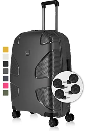IMPACKT IP1 4-Rad Hartschalenkoffer aus recyceltem Material mit 6 Jahren Garantie; nachhaltiger Reisekoffer mit austauschbaren klick-Rollen; 76 cm, 4,3 kg, 106 Liter