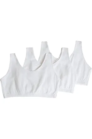 Fruit Of The Loom Damen Cotton Tank Bra for Women-Ultimate Comfort & Breathable Fit Sport-BH, Undurchsichtige, , 75 (3er Pack)