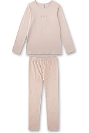 Sanetta Mädchen-Schlafanzug Lila | Hochwertiger und bequemer Schlafanzug aus Bio-Baumwolle für Mädchen. Langarm Schlafanzug mit floralem Print | Pyjamaset für Mädchen